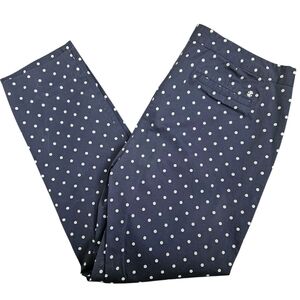 Izod‎ Blue Polka Dot Cotton Pants Size 14 Career Working Girl